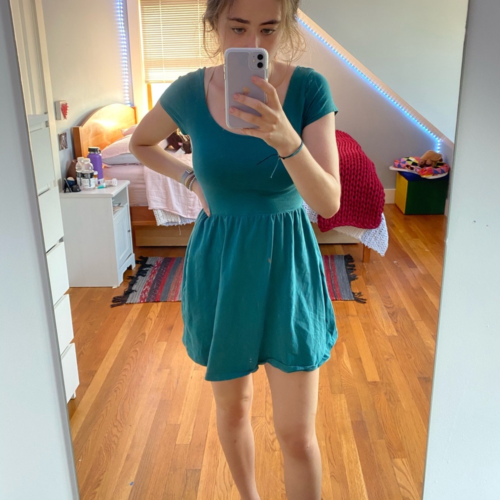Mossimo skater turquoise green dress like new